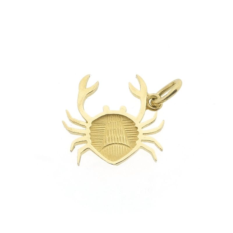 Image 6 of Gold zodiac sign pendant; Cancer