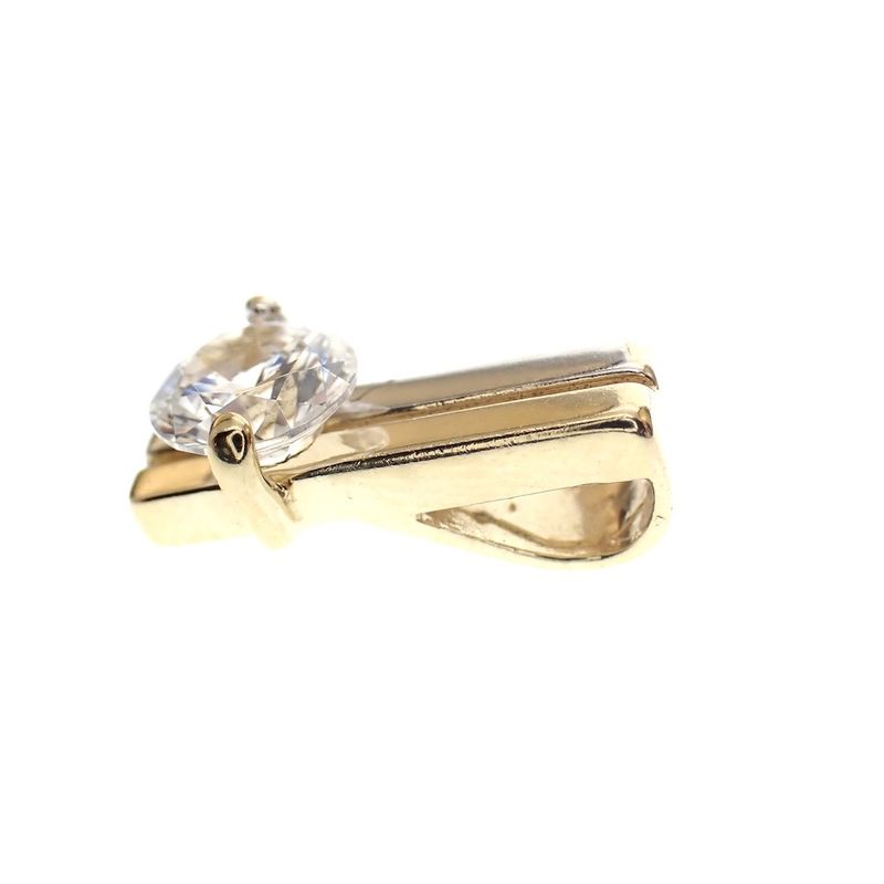 Image 4 of Two-tone gold pendant with large zirconia