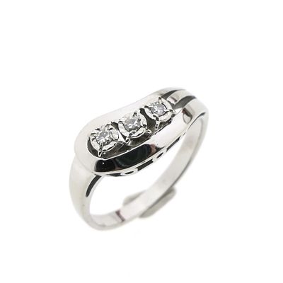 Image 1 of White gold fantasy ring with diamond | 0.06 ct.