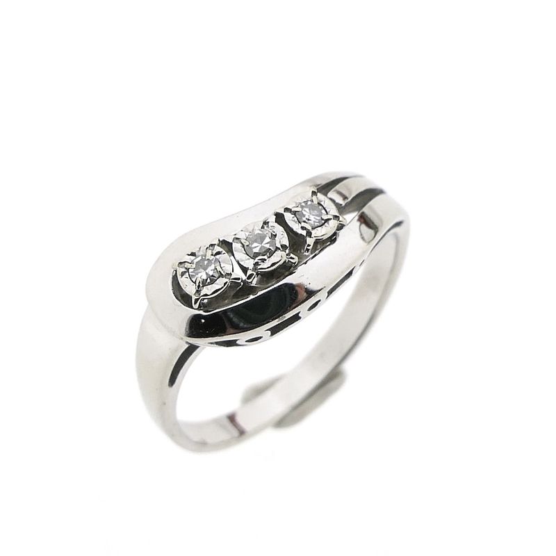Image 1 of White gold fantasy ring with diamond | 0.06 ct.