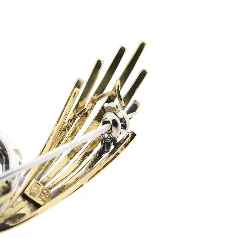 Afbeelding 5 van Bicolor gouden broche met diamanten; 0,60 ct.