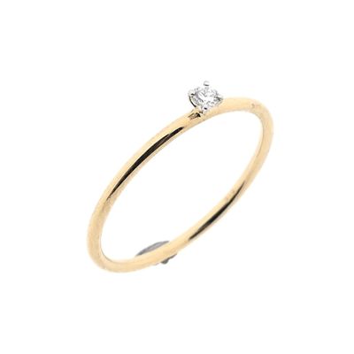 Image 1 of Gold solitaire ring with diamond | 0.04 ct.