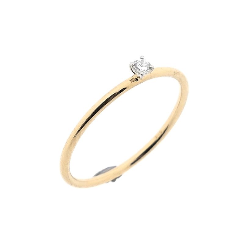 Image 1 of Gold solitaire ring with diamond | 0.04 ct.