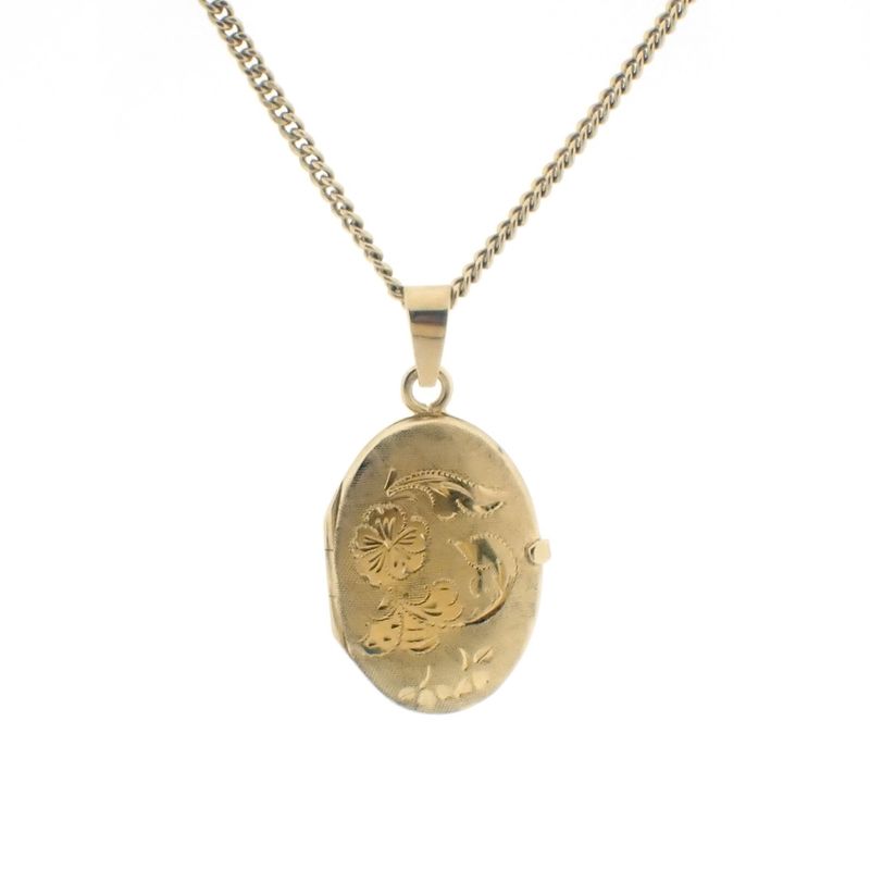 Image 4 of Vintage gold locket pendant | Floral design