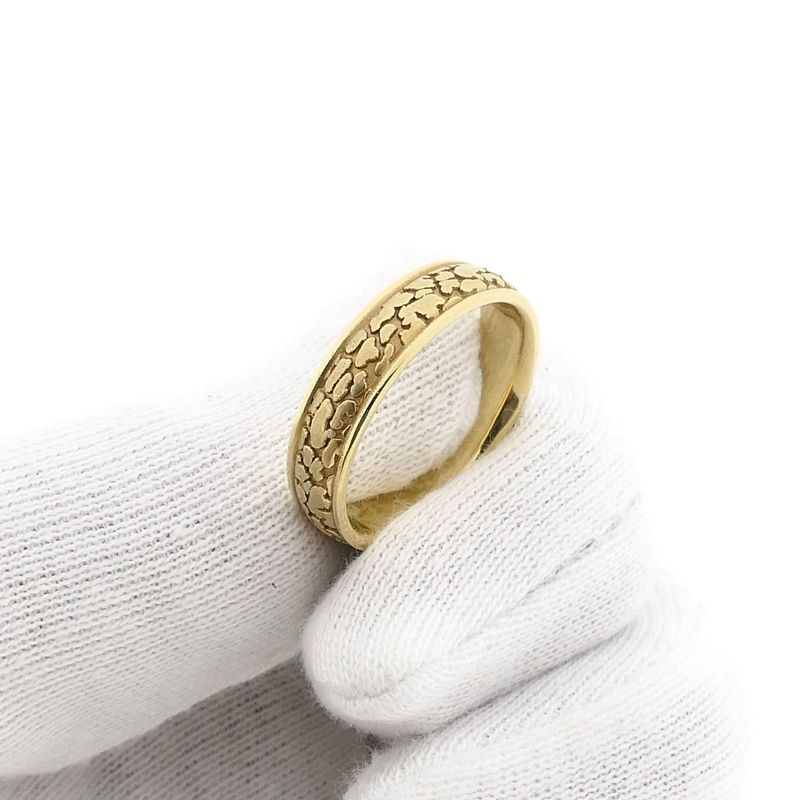 Afbeelding 7 van Gouden heren nugget ring
