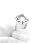 Image 9 of 14K White Gold Ring with Light Blue Zirconia; Size 17.5