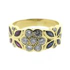 Image 7 of 18K Gold Ring with Diamond, Sapphire, and Ruby | 0.46 ct.