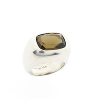 Silver ring with smoky quartz