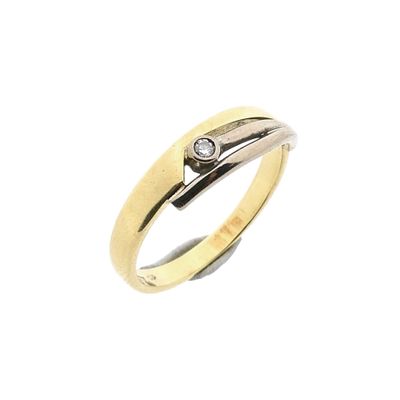 Image 1 of Bicolor Gold Ring; 0.03 ct. Diamond; 14 Karat; Size 17.25