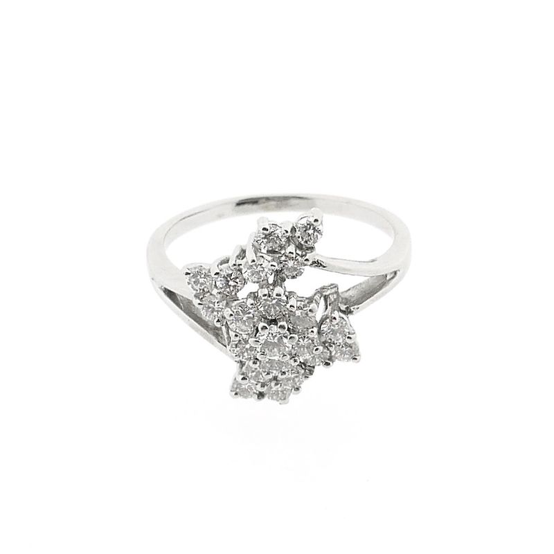 Image 3 of White gold entourage ring with diamond | 0.84 ct.