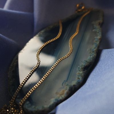 Image 2 of Gold flat gourmet link chain | 44.5 cm