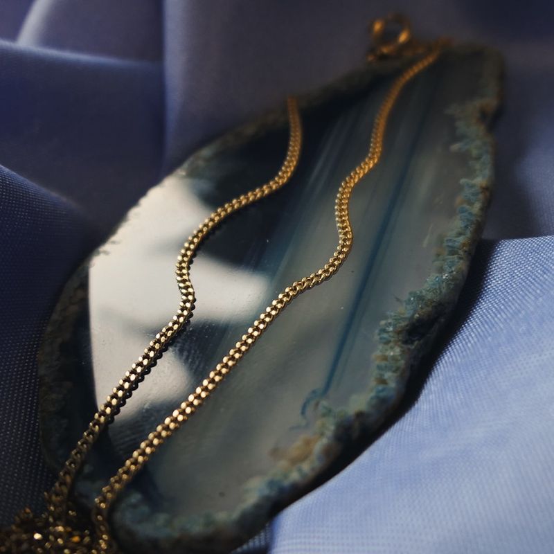 Image 2 of Gold flat gourmet link chain | 44.5 cm