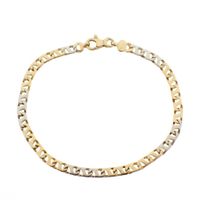 Two-tone gold fantasy link bracelet | 21.5 cm