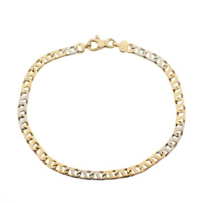 Two-tone gold fantasy link bracelet | 21.5 cm Image 1 of Two-tone gold fantasy link bracelet | 21.5 cm