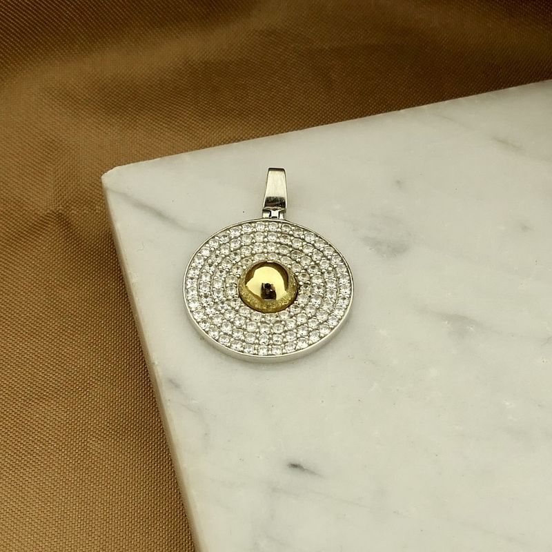Image 6 of Two-tone gold pendant with zirconia