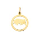 Image 5 of 18 carat gold zodiac sign pendant; Taurus