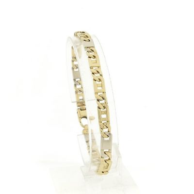 Two-tone gold figaro link bracelet Image 1 of Two-tone gold figaro link bracelet