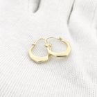 Image 12 of Gold faceted hoop earrings; Ø 12.3 mm