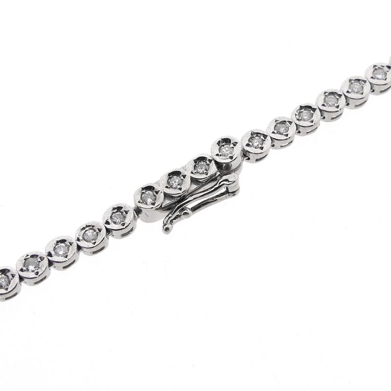 Image 6 of 18K white gold tennis necklace with 3.00 ct. diamonds | 42 cm