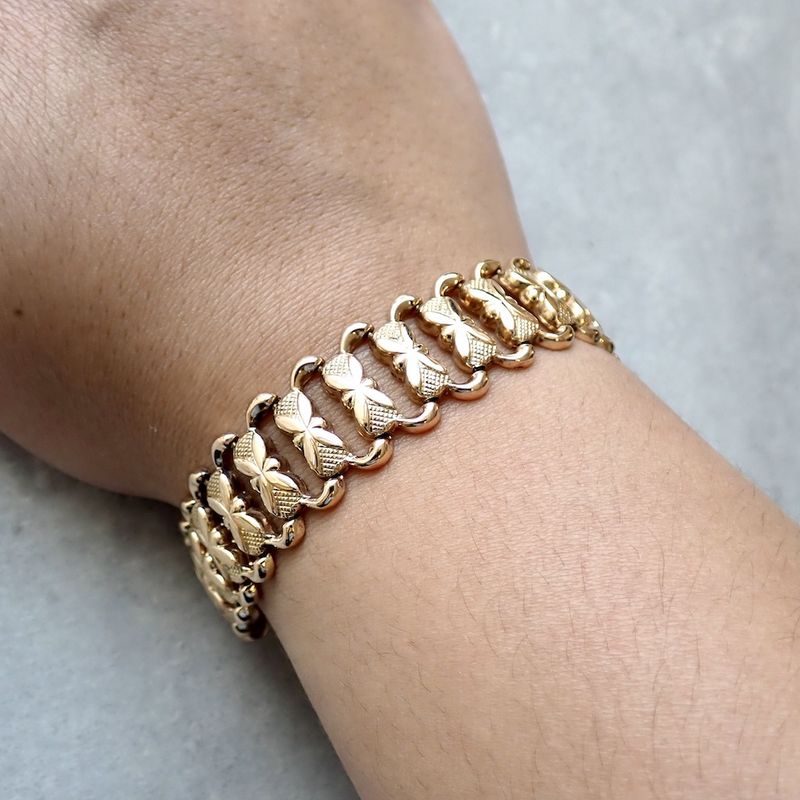 Image 2 of Fantasy gold link bracelet; 18 cm