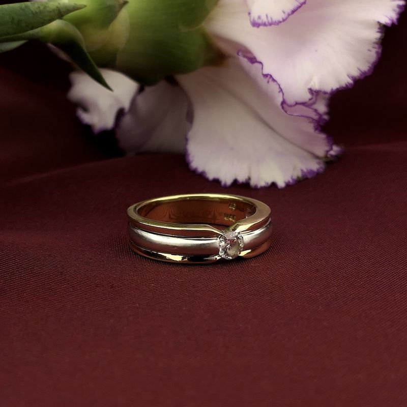 Image 2 of Two-tone gold ring with zirconia