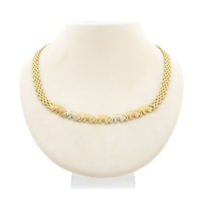 Gold Bismarck link chain with elephants Image 1 of Gold Bismarck link chain with elephants