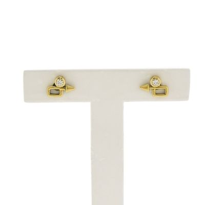 Image 1 of Gold stud earrings with zirconia