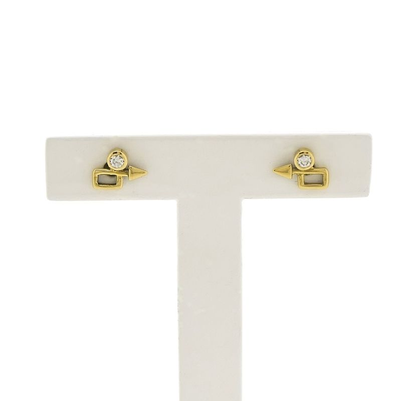 Image 1 of Gold stud earrings with zirconia