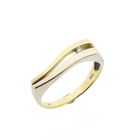Image 1 of Two-tone gold ring with diamond; 0.02 ct.