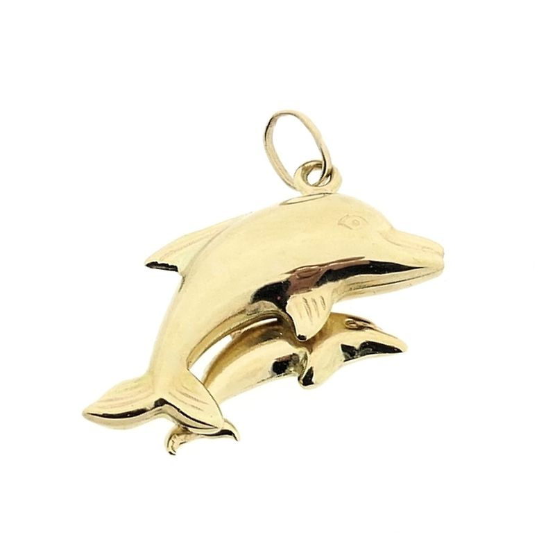 Image 4 of Golden dolphin pendant