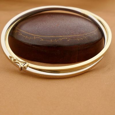 Image 2 of Two-tone gold slave bracelet; Size M/L