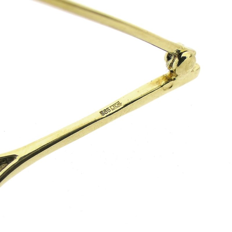 Image 8 of Gold brooch with diamonds; 0.06 ct.