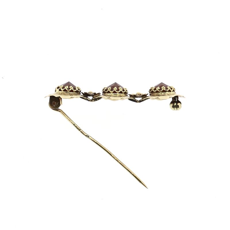 Afbeelding 6 van Vintage gouden broche met carneool