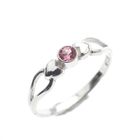 Image 1 of Silver ring with pink zirconia stone
