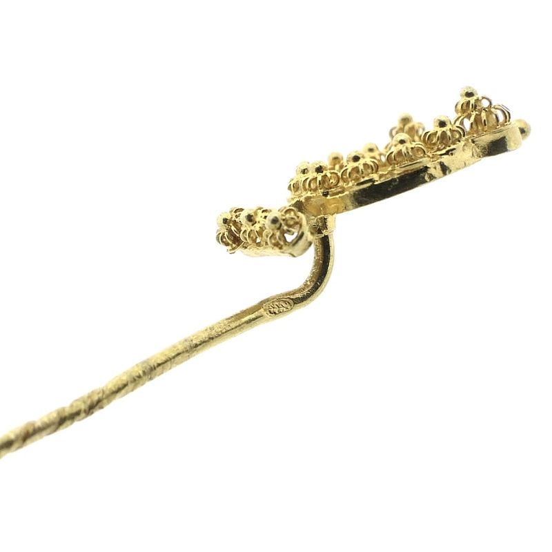 Image 4 of Antique gold lapel pin, tie pin of a harp