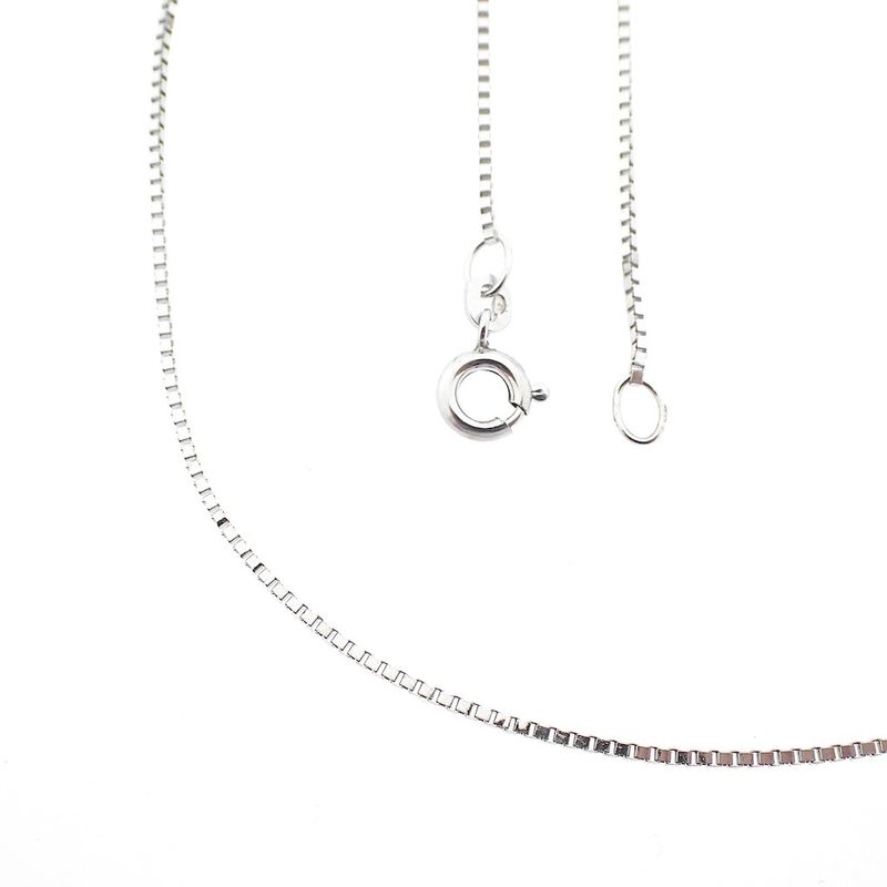Image 1 of White gold Venetian necklace | 42 cm