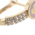 Image 5 of 16.8 ct. Gold stud earrings with enamel flower and zirconia