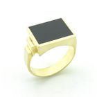 Image 1 of Gold signet ring with onyx stone | Size 21