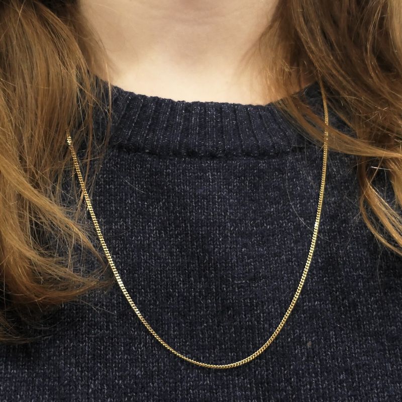 Image 8 of 18K Long gold gourmet link necklace | 61 cm