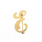 Image 1 of Gold letter brooch; letter E