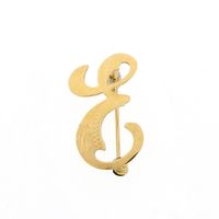 Gold letter brooch; letter E