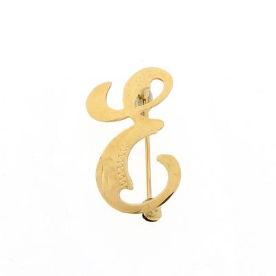 Gold letter brooch; letter E Image 1 of Gold letter brooch; letter E
