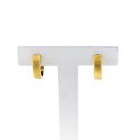 Gold hinged hoop earrings; Ø 14.5 mm