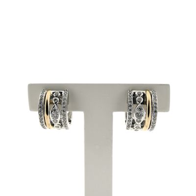 Image 1 of Two-tone gold AL CORO earrings with 0.50 ct. diamonds.