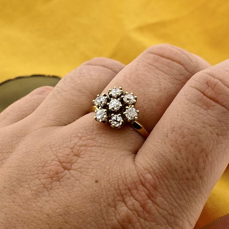 Image 4 of Gold Ring with Diamond; 0.77 ct.; 18K; Size 17.5