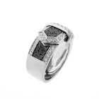 Image 1 of Leo Pizzo white gold ring with white and black diamonds; 0.84 ct.