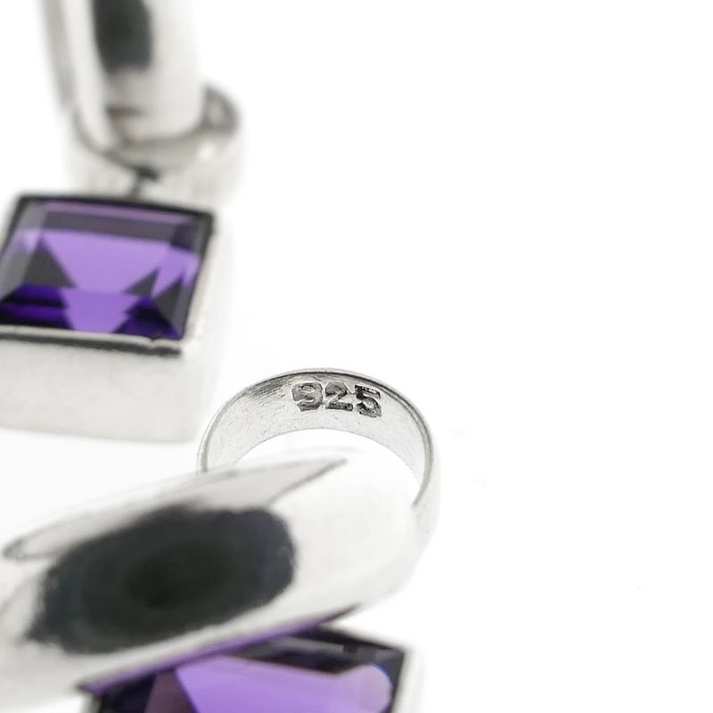 Image 5 of Silver earrings with amethyst