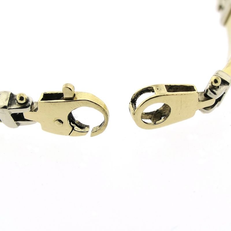 Image 4 of Two-tone gold bar bracelet