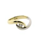 Image 3 of Two-tone gold solitaire ring with diamond; 0.09 ct.