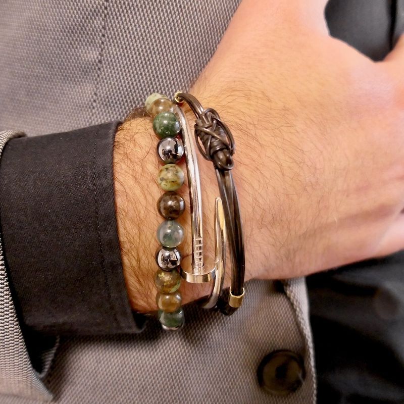 Image 3 of Elephant hair bracelet with gold